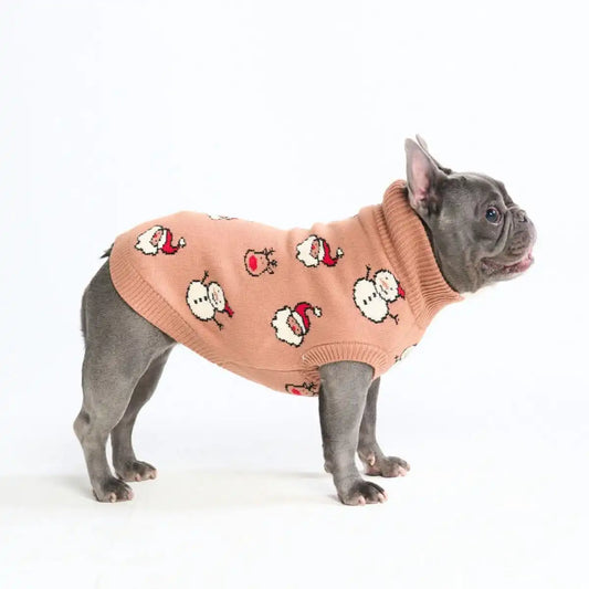 Christmas Knit Dog Sweater - Santa & Rudolph