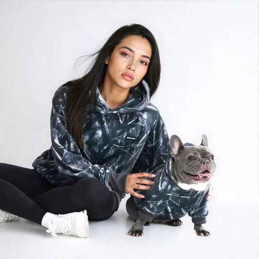 Concrete Wood Human Hoodie - Asphalt