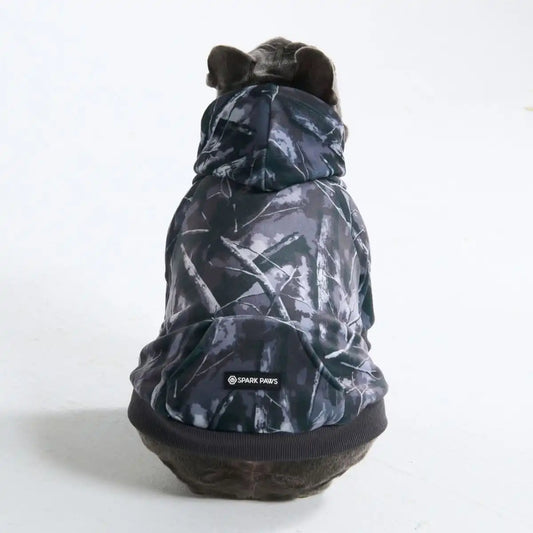 Concrete Wood Dog Hoodie - Asphalt
